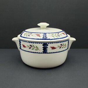 Adams China Lancaster 2 Qt Round Covered Casserole Micratex Cookware Baker